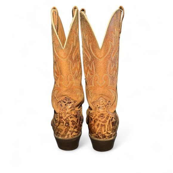 Ariat Men’s Cowboy Boots Size 8.5D Distressed Tan Leather Western Square Toe - Picture 4 of 6